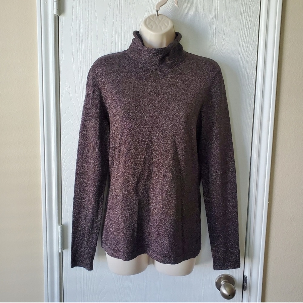 J.Mclaughlin Turtleneck Neck Shimmer Top